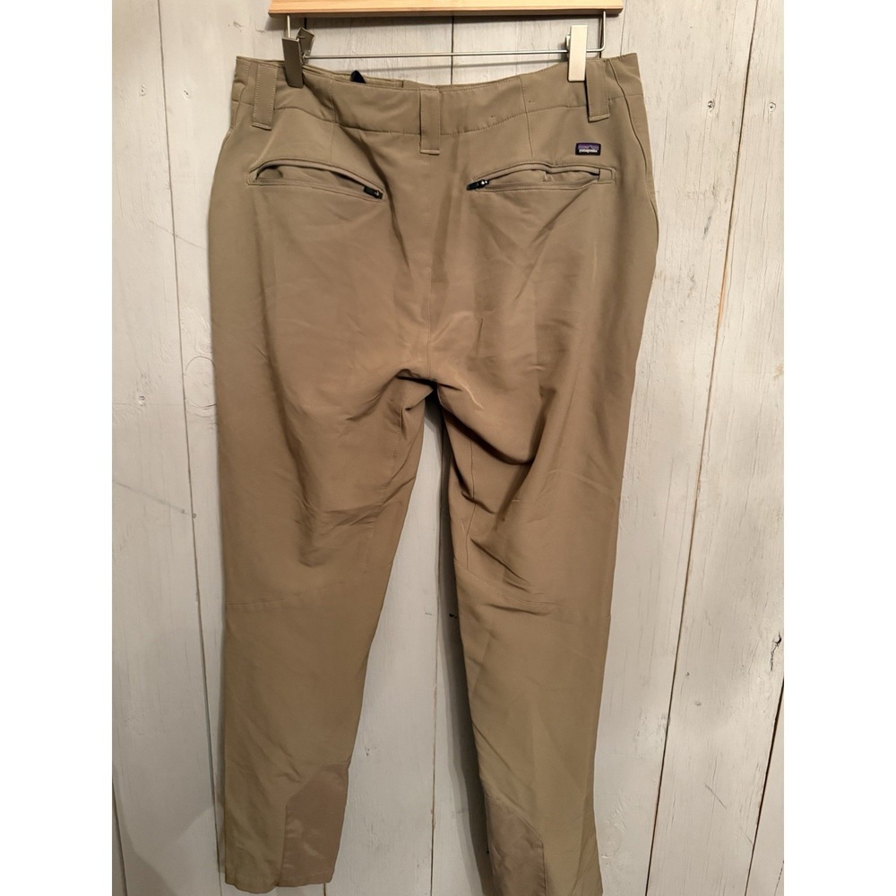 Patagonia Pants Mens 34 Khaki Terravia Trail Softshell Stretch Hiking Zip Pocket - Picture 6 of 8